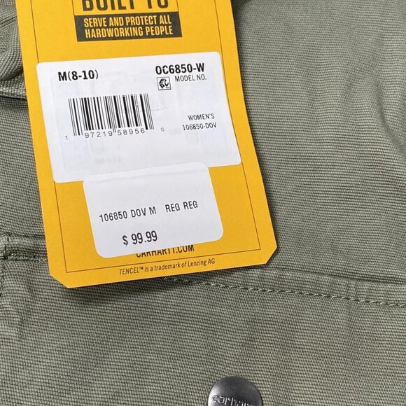 Carhartt Women's Relaxed Fit Canvas Jacket Dusty Olive Size M - Picture 5 of 9